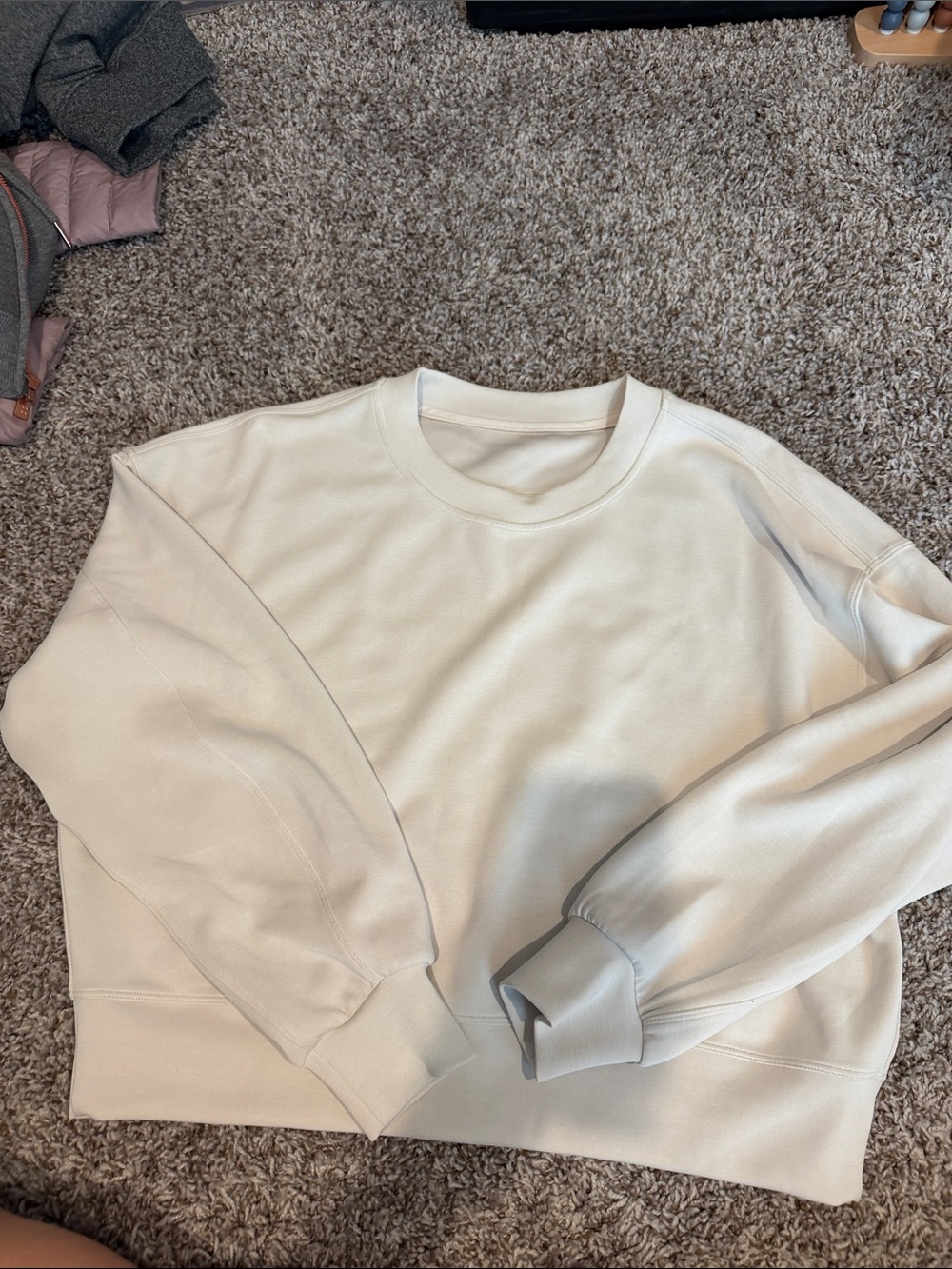 lululemon athletica Cream Crewneck Sweatshirt